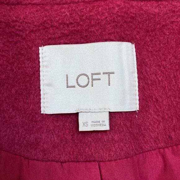 🎉HP🎉 Loft Wool Blend Moto Coat 💗 Raspberry - Picture 15 of 16